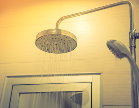 Modern house bathroom interior ( Filtered image processed vintage effect. )の写真素材