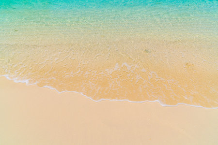 Beautiful tropical Maldives island with white sandy beach and seaの写真素材