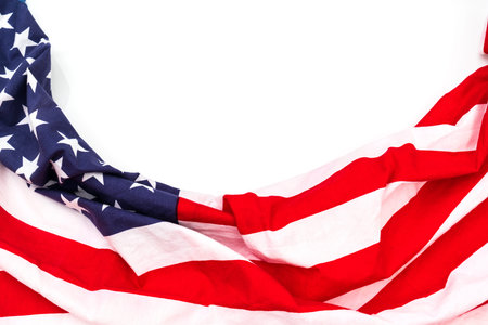 American flag on white background