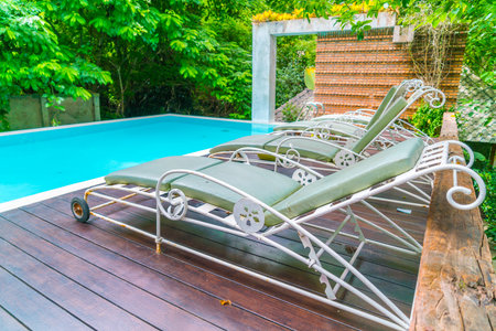 Swimming pool with relaxing seats