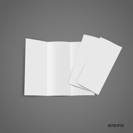 Trifold white template paper. Vector illustration.の写真素材