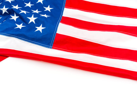 American flag on white background