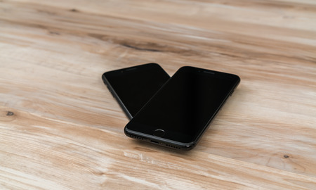 Loei, Thailand- November 07, 2016: New Apple iPhone 7 unboxing new smart phone produced by Apple Computer, Inc.のeditorial素材