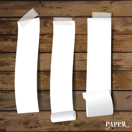 Blank white note papers, ready for your message. Vector illustration.のイラスト素材