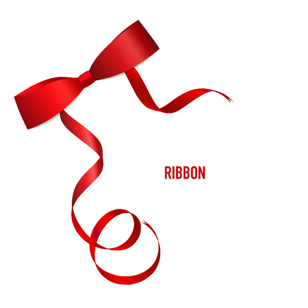 Shiny red ribbon. Vector illustration.のイラスト素材