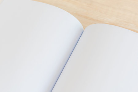 Blank catalog, magazines,book mock up on wood background.の写真素材