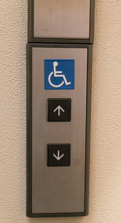 Button of elevator  at hotelの写真素材