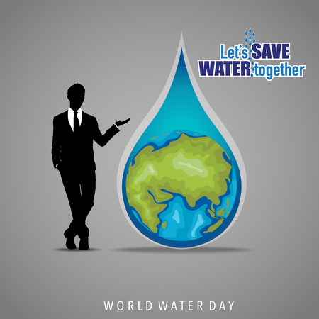 World water day background design. Vector illustration.のイラスト素材
