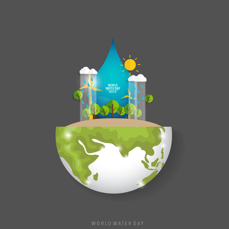 World water day background design. Vector illustration.のイラスト素材