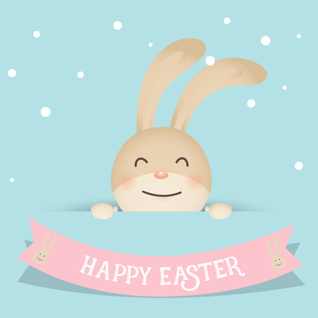 Happy easter background design. Happy easter cards with Easter bunnies. Vector illustration.のイラスト素材