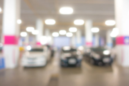Abstract blur car park backgroundの写真素材
