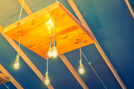 Vintage Lighting decoration modern hotel ( Filtered image processed vintage effect. )
