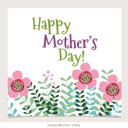 Happy Mother's Day with Floral bouquets, vector illustration.のイラスト素材