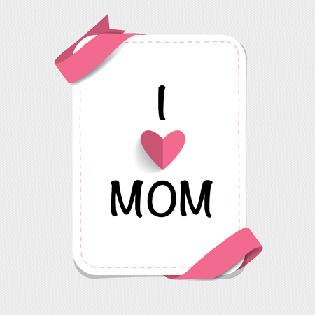 Happy Mother's Day, Floral bouquets with ribbon and heart, vector illustration.のイラスト素材
