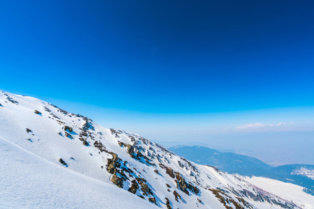 Beautiful  River and snow covered mountains landscape Kashmir state, Indiaの写真素材