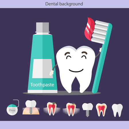 Medical dental background design with teeth. Vector illustrationのイラスト素材