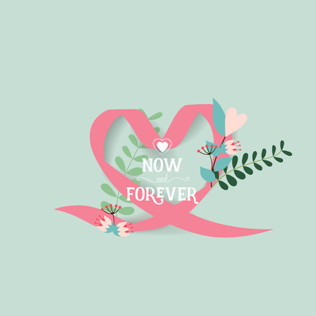 Wedding invitation card design with cute flower templates. Vector illustration.のイラスト素材