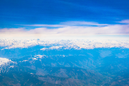 Beautiful landscape of Himalayas mountains ,View from the airplaneの写真素材