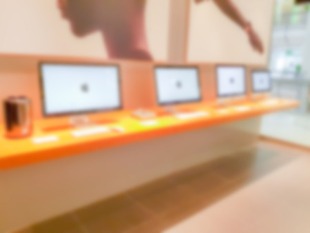 Abstract blur of Empty computer roomの写真素材