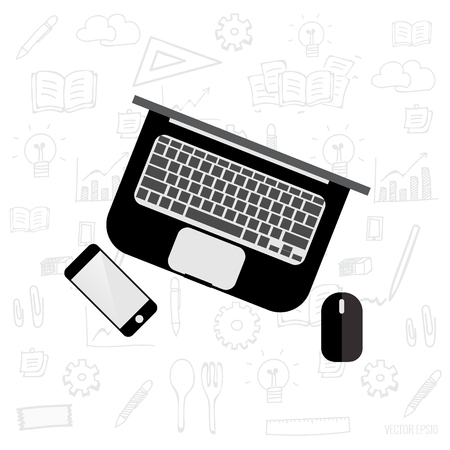 Modern Flat design vector illustration concept. Business working elements for web design, business, finance, e-commerce, seo optimizations, mobile applications, social networks.のイラスト素材