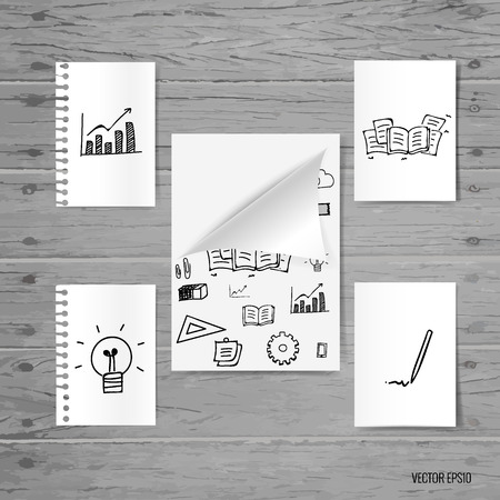 Mock up, paper with application icon, vector illustration.のイラスト素材