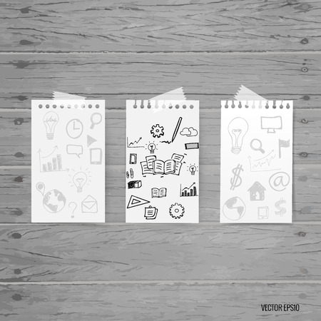 Mock up, paper with application icon, vector illustration.のイラスト素材