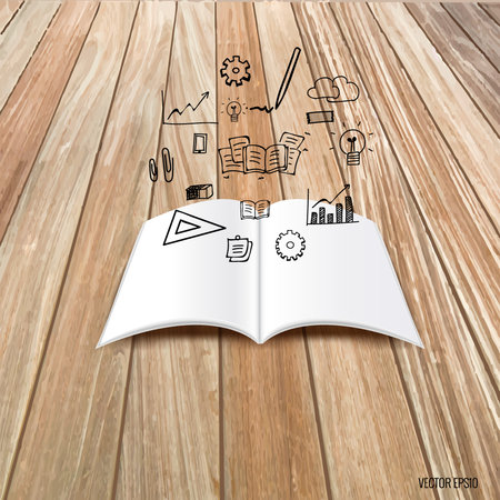 Mock up, book, catalog, magazines with cloud of application. Vector illustration.のイラスト素材