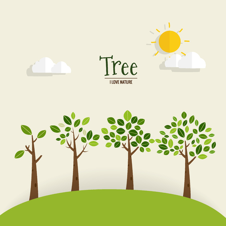 Abstract stylized tree. Vector illustration.のイラスト素材