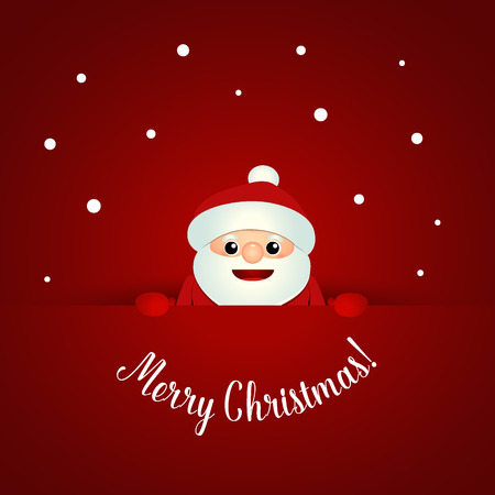 Christmas Greeting Card with Christmas Santa Claus. Vector illustration.のイラスト素材