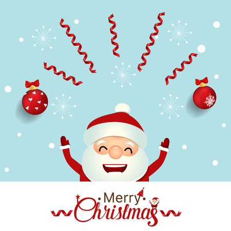 Christmas Greeting Card with Christmas Santa Claus. Vector illustrationのイラスト素材