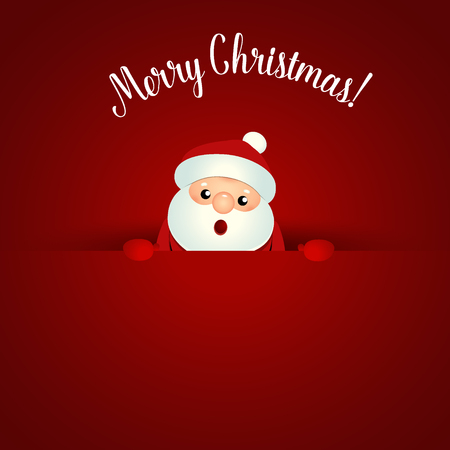 Christmas Greeting Card with Christmas Santa Claus. Vector illustration.のイラスト素材