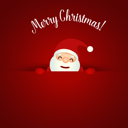 Christmas Greeting Card with Christmas Santa Claus. Vector illustration.のイラスト素材