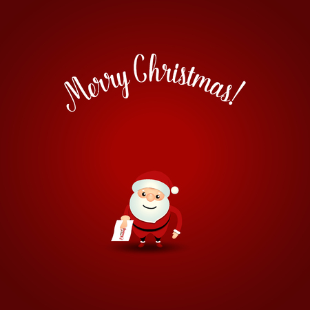 Christmas Greeting Card with Christmas Santa Claus. Vector illustration.のイラスト素材