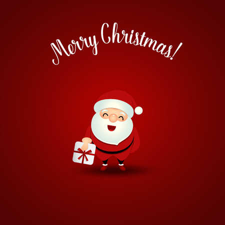 Christmas Greeting Card with Christmas Santa Claus. Vector illustration.のイラスト素材