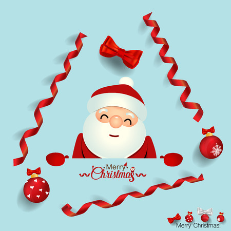 Christmas Greeting Card with Christmas Santa Claus. Vector illustration.のイラスト素材