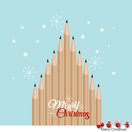 Christmas Greeting Card with Christmas tree. Vector illustration.のイラスト素材