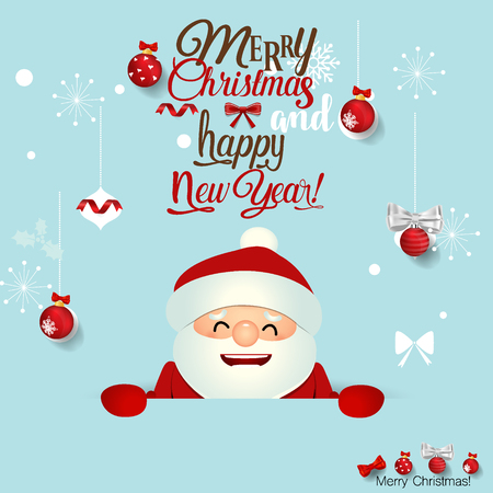 Christmas Greeting Card with Christmas Santa Claus. Vector illustrationのイラスト素材
