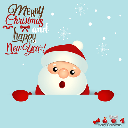 Christmas Greeting Card with Christmas Santa Claus. Vector illustrationのイラスト素材