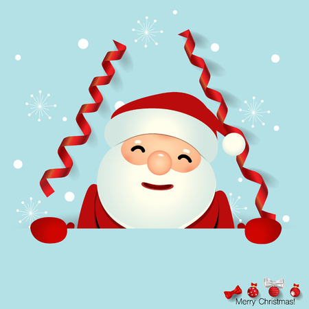 Christmas Greeting Card with Christmas Santa Claus. Vector illustration.のイラスト素材