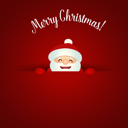 Christmas Greeting Card with Christmas Santa Claus. Vector illustration.のイラスト素材