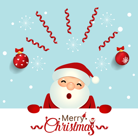 Christmas Greeting Card with Christmas Santa Claus. Vector illustrationのイラスト素材