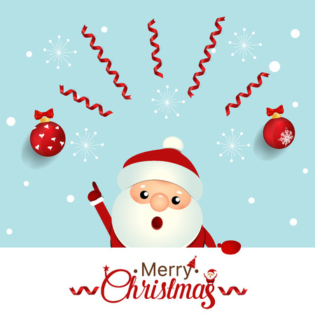 Christmas Greeting Card with Christmas Santa Claus. Vector illustrationのイラスト素材