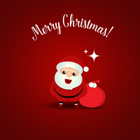 Christmas Greeting Card with Christmas Santa Claus. Vector illustration.のイラスト素材
