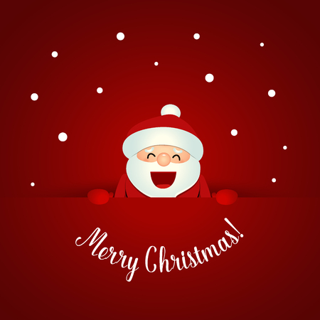 Christmas Greeting Card with Christmas Santa Claus. Vector illustration.のイラスト素材