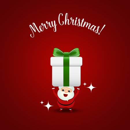 Christmas Greeting Card with Christmas Santa Claus. Vector illustration.のイラスト素材