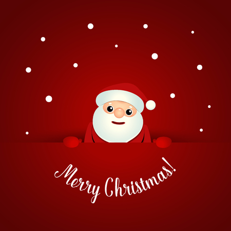 Christmas Greeting Card with Christmas Santa Claus. Vector illustration.のイラスト素材