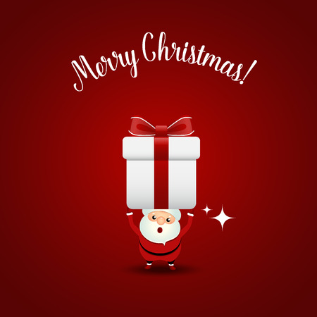 Christmas Greeting Card with Christmas Santa Claus. Vector illustration.のイラスト素材