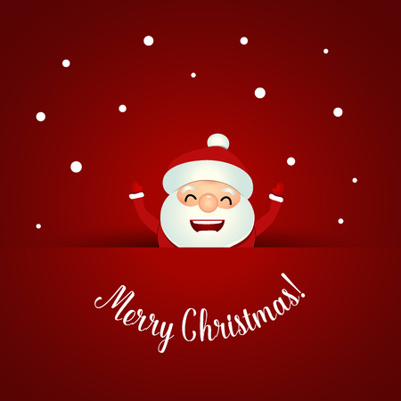 Christmas Greeting Card with Christmas Santa Claus. Vector illustration.のイラスト素材