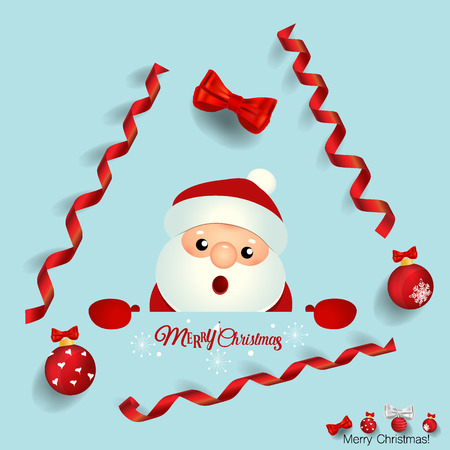 Christmas Greeting Card with Christmas Santa Claus. Vector illustration.のイラスト素材