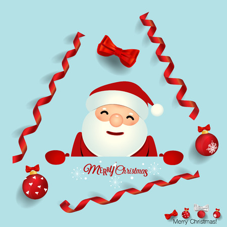 Christmas Greeting Card with Christmas Santa Claus. Vector illustration.のイラスト素材